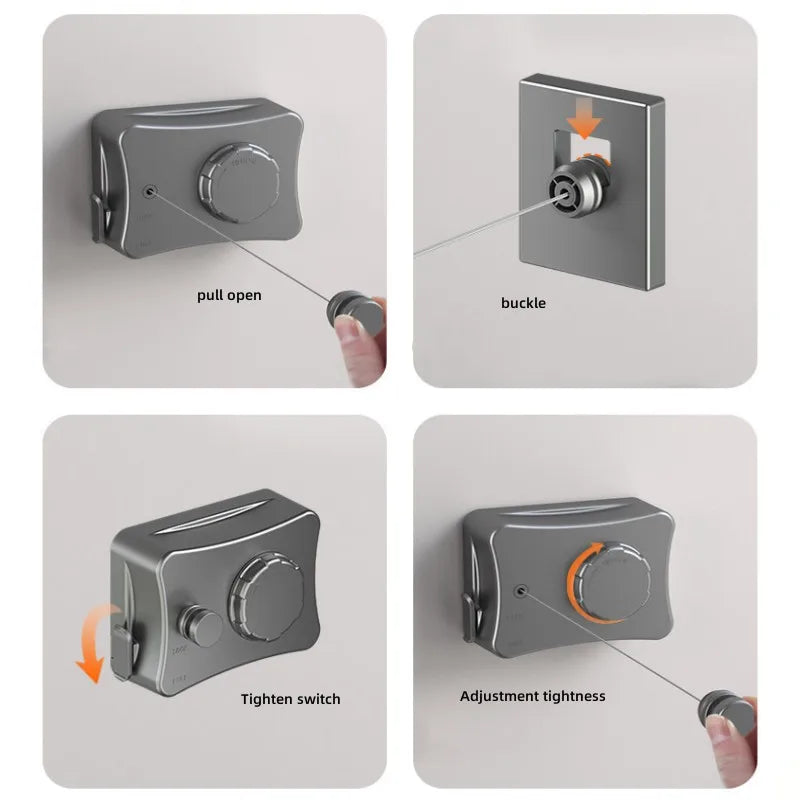 Nova tecnologia de Varal Retrátil de Aço Inox: Secagem Prática e Compacta para Qualquer Espaço!